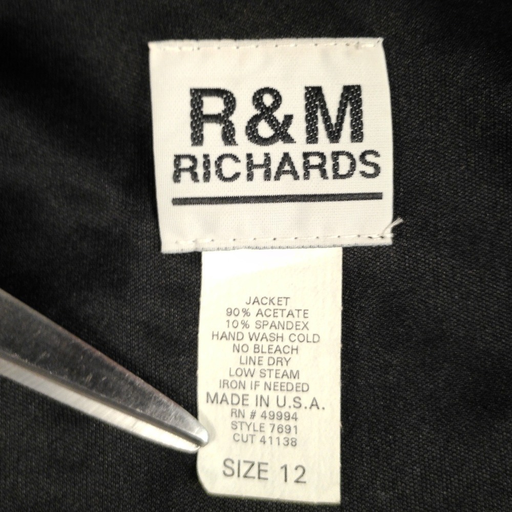 Vintage R&M Richards Womens Black Glitter Zebra Print Jacket Size 12 Long Sleeve - Picture 6 of 9